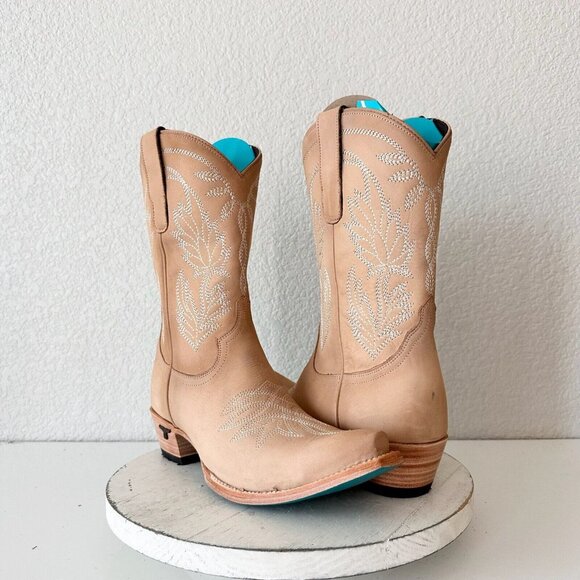 Lane Boots Shoes - NEW Lane SANDAGA Tan Cowboy Boots Womens 11 Leather Snip Toe Western Cowgirl